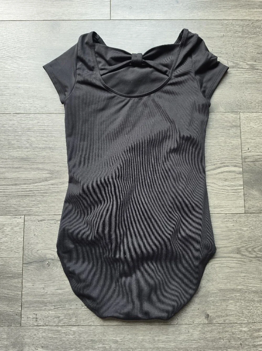 3/$6 Justice Black Short Sleeve Tank Bodysuit Dance, Cheer, Ballet Sz S